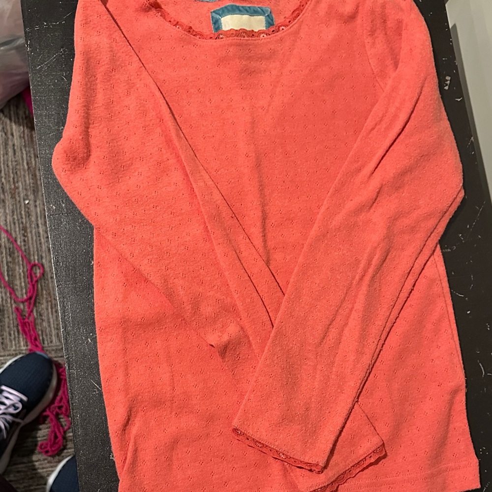 Boden Coral Long Sleeve Kids Tee